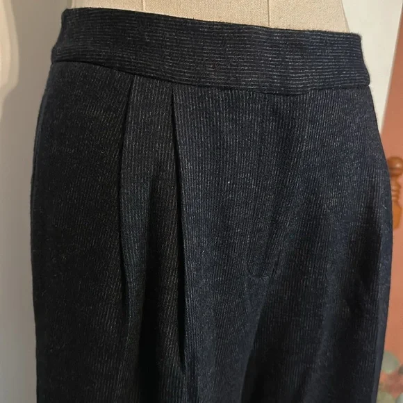 M. Martin wool felt navy blue straight leg fully lined pockets 2 Women's Pants - Picture 4 of 16